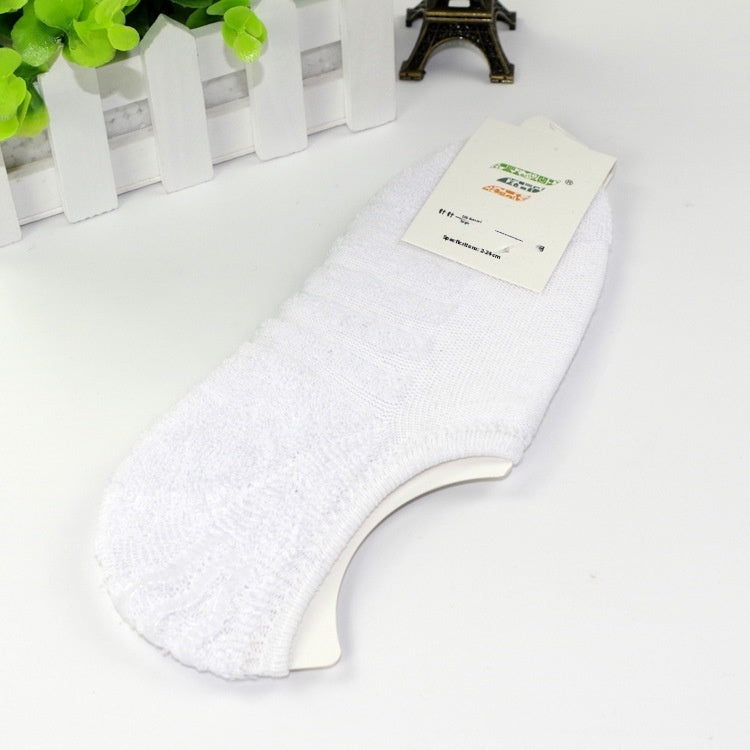 Towel Bottom Ankle Socks Solid Color Sports Leisure Invisible Terry Shallow Mouth