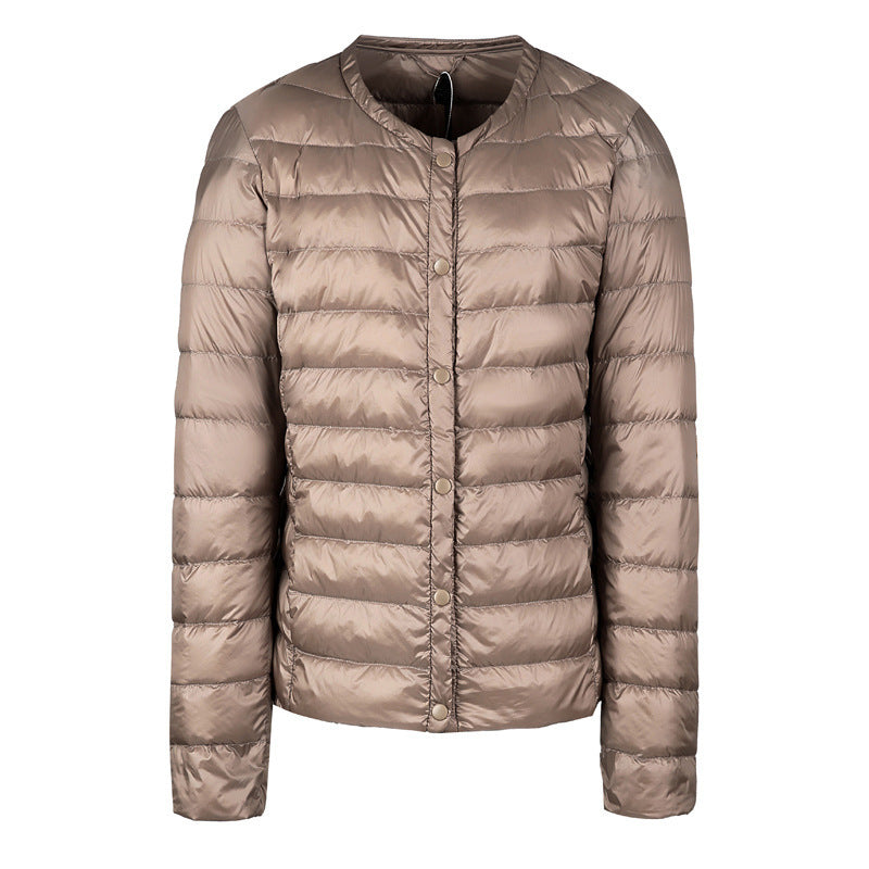 Down Jacket Women's Lightweight Collarless Fashionable All-match Short Coat