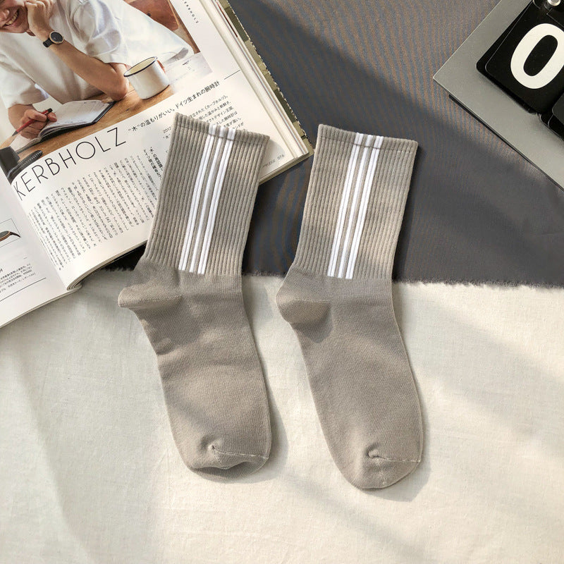 Women's Mid-calf Stripe Cotton Socks