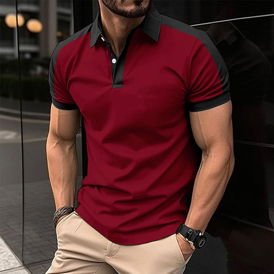 Men's Business Casual Raglan Short-sleeved Polo Shirt