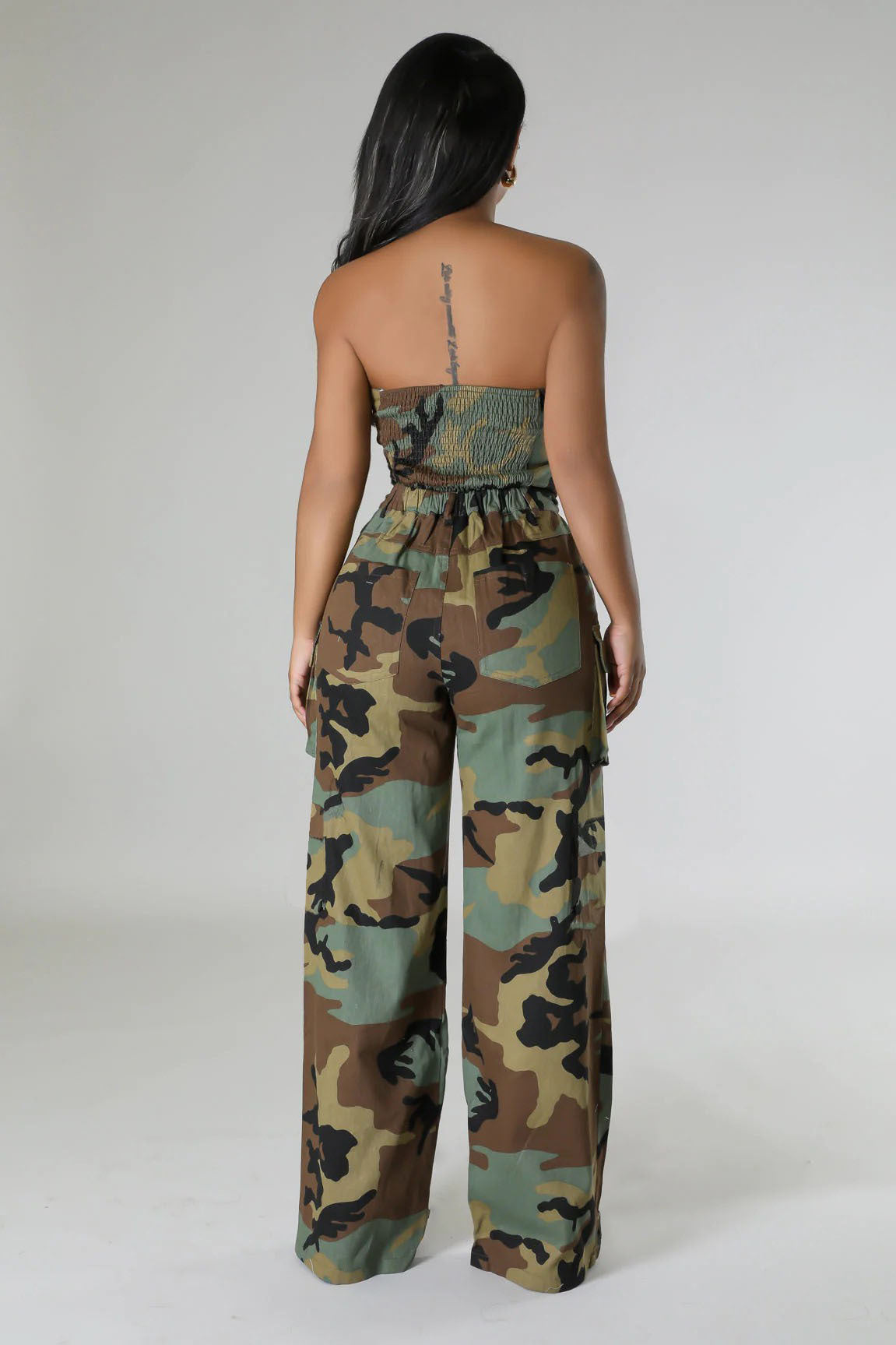 Camouflage Pocket Casual Pants Suit