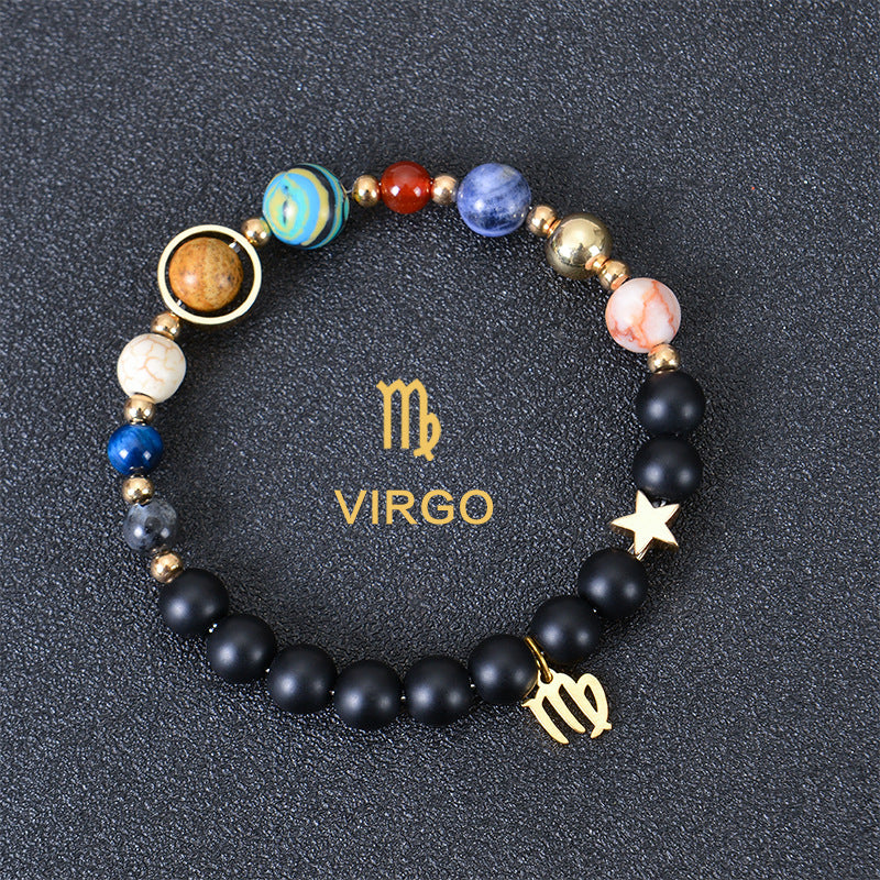 Eight Planets Twelve Constellations Bracelets Frosted Stone Beaded Bracelet