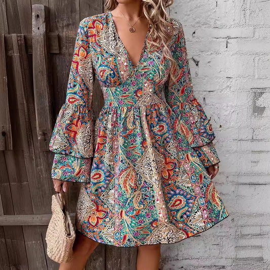 Women's Elegant Floral Print Dress