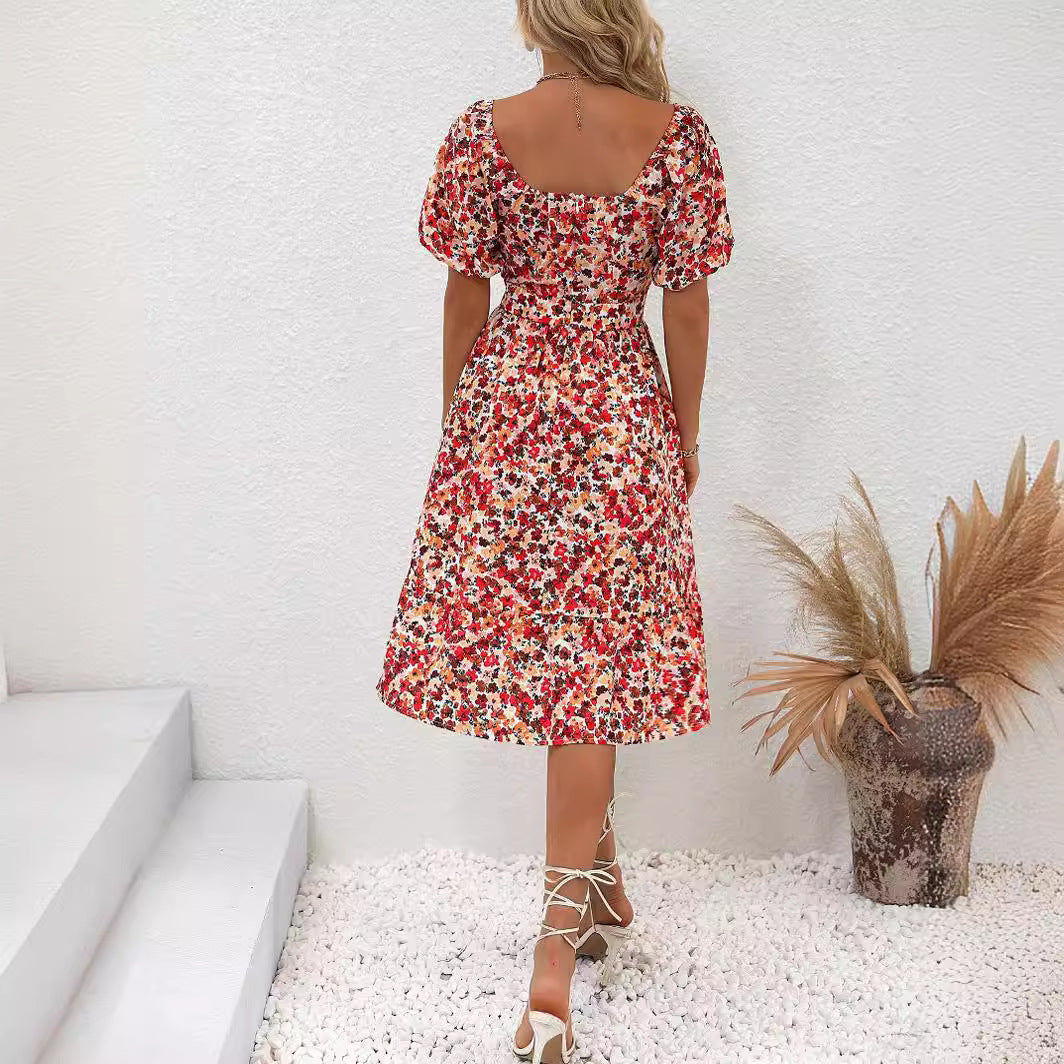 Women's Skirt Slim-fit Slimming Printed Dress