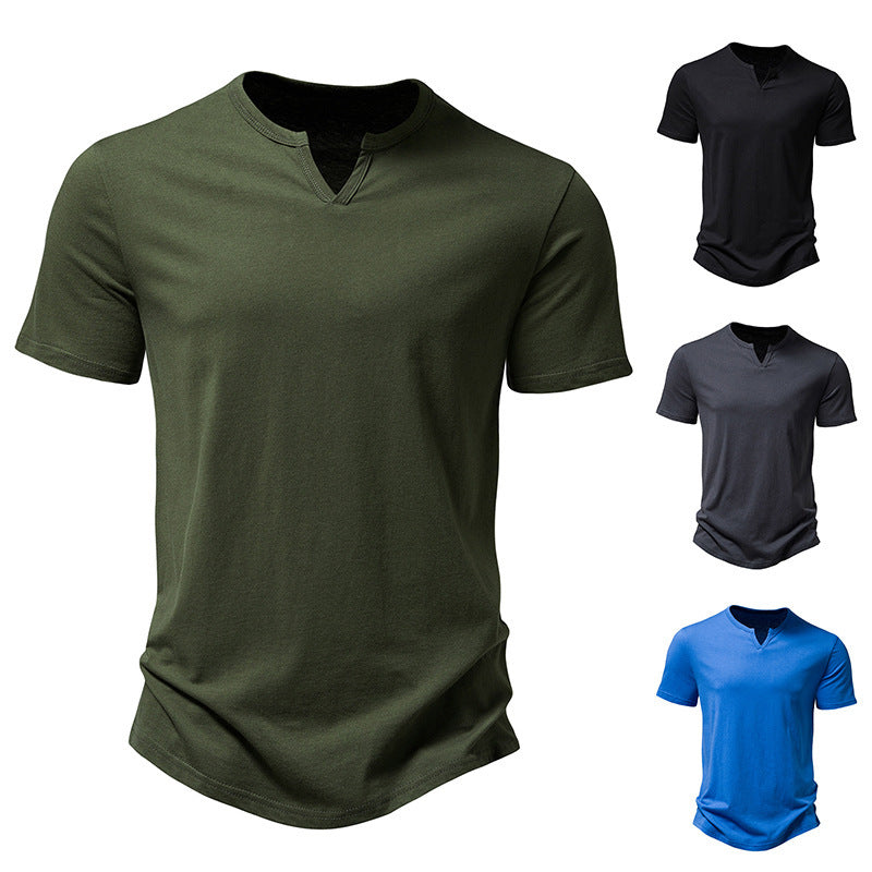 Men's Venice Notched Collar Short-sleeved T-shirt Men