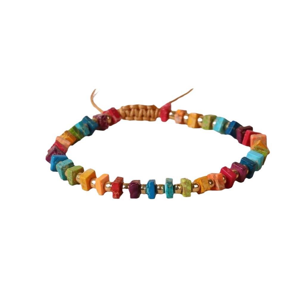 Square Beads Color Woven Yoga Bracelet