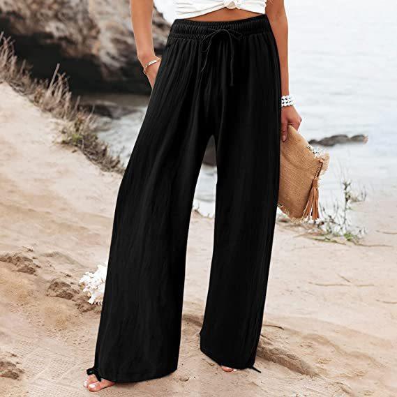 Women's Cotton And Linen Wide-leg Beach Pants Casual Pants