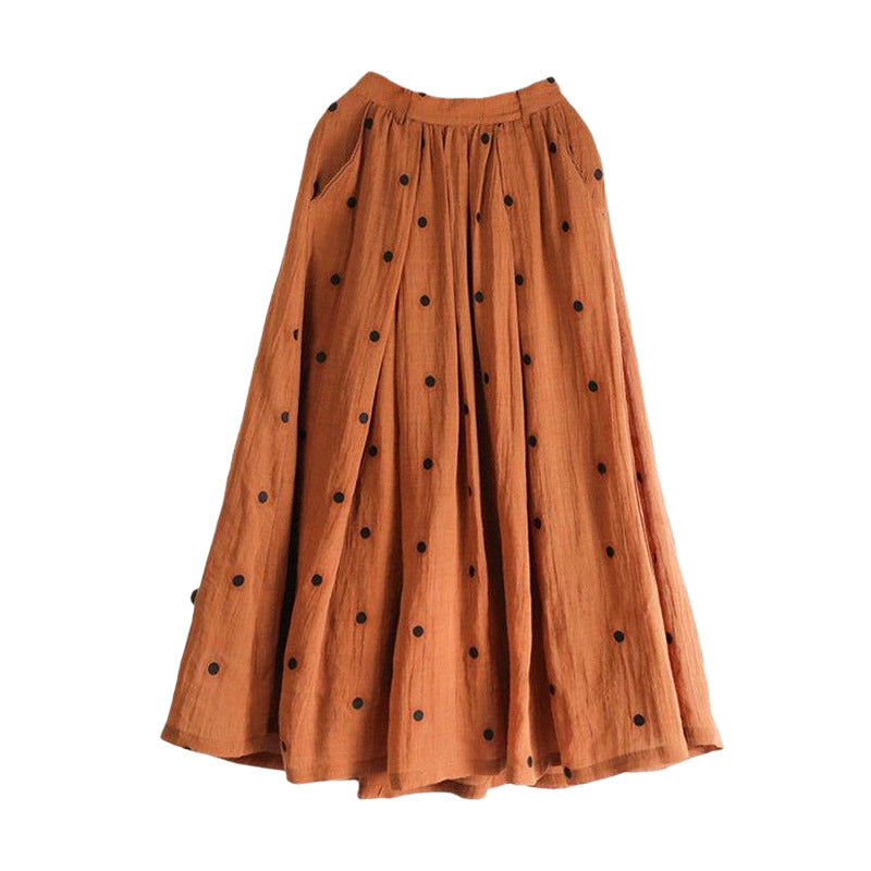 High Waist A- Line Ethereal Swing Versatile Polka Dot Skirt