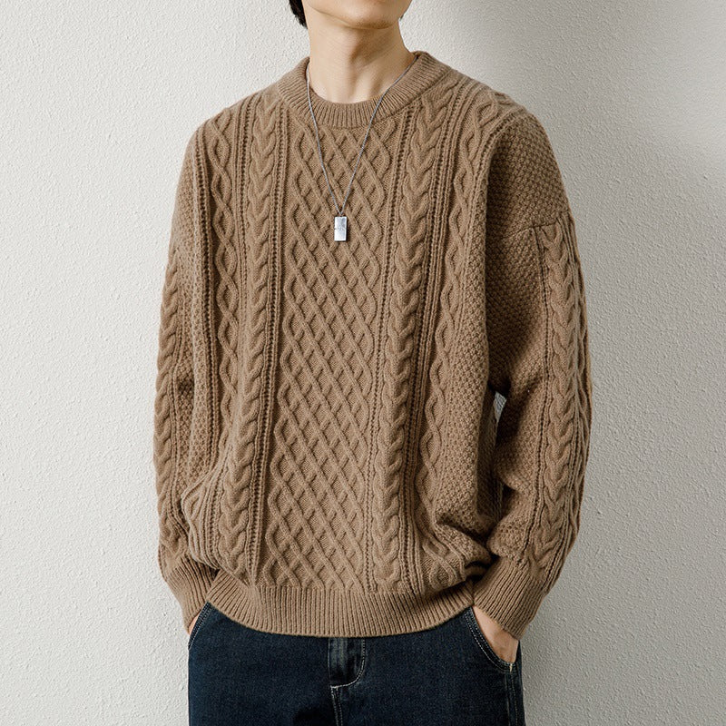 Round Neck Sweater Knitwear Men's Knitted Sweater