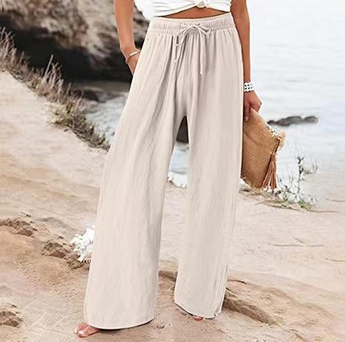 Women's Cotton And Linen Wide-leg Beach Pants Casual Pants