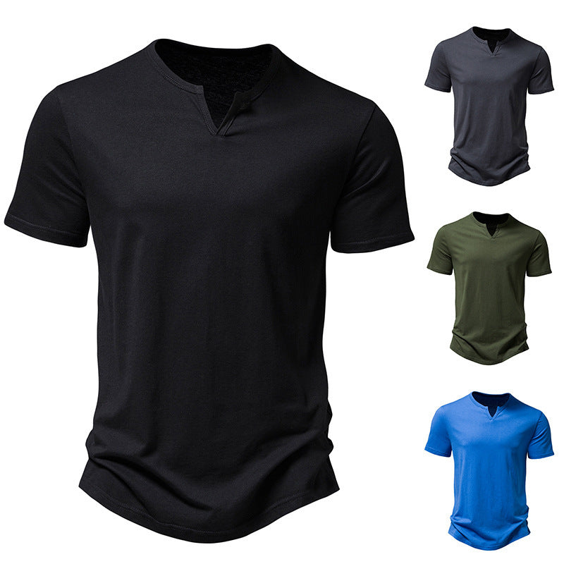 Men's Venice Notched Collar Short-sleeved T-shirt Men