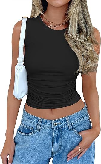 Basic Style Short Top For Women Summer