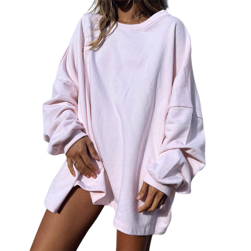 Loose Long Sleeve Round-neck Long Sweater