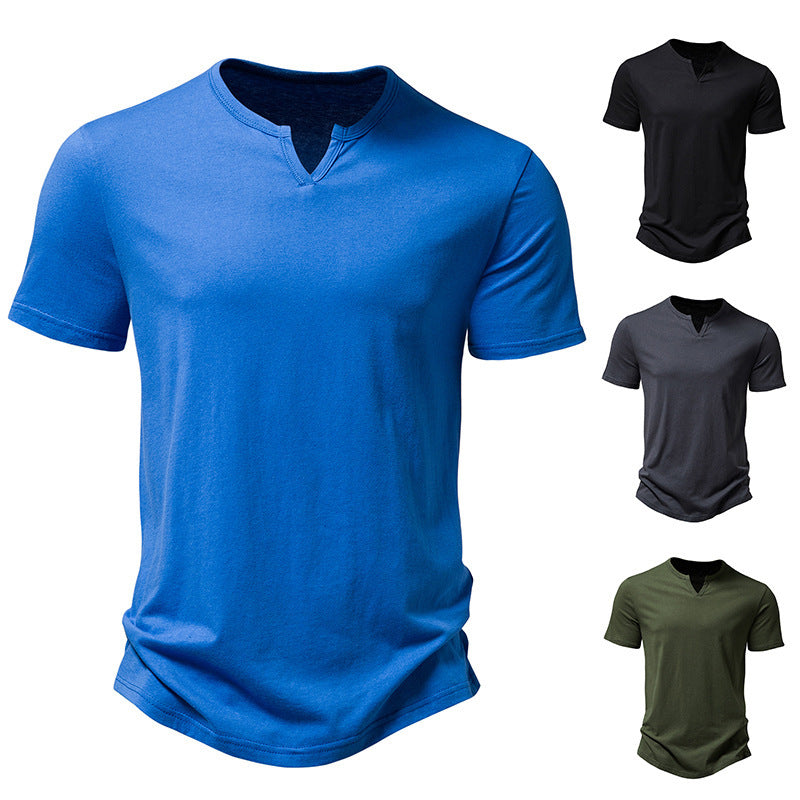 Men's Venice Notched Collar Short-sleeved T-shirt Men