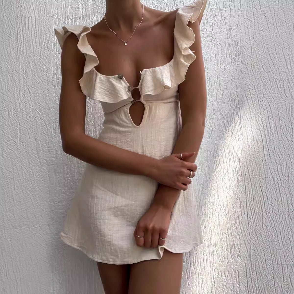 Ruffled Spaghetti Straps Skirt Dress Women