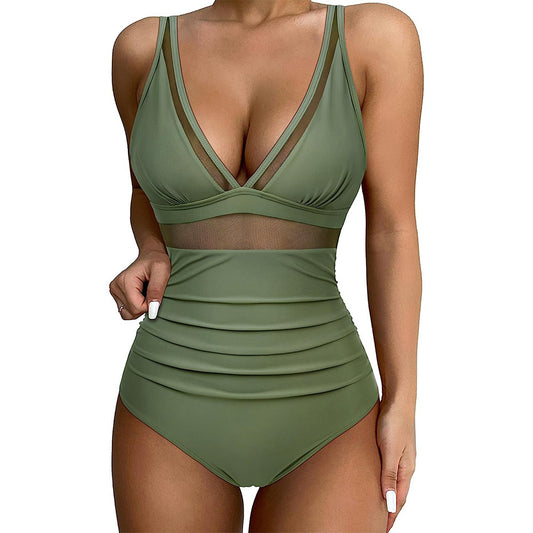 Women's High Waist One-piece Swimsuit