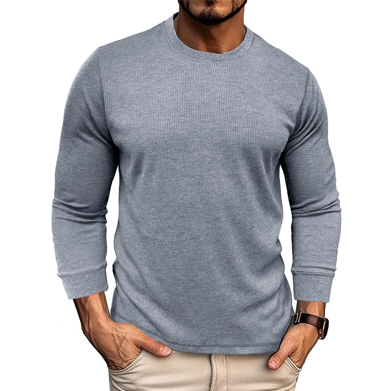 Men's Fashion Casual Loose Round Neck Long-sleeved T-shirt