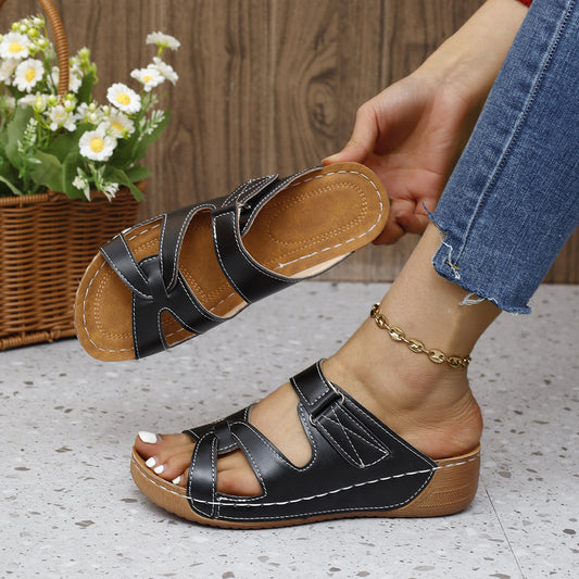 New Casual Wedge Platform Hollow Slippers For Women