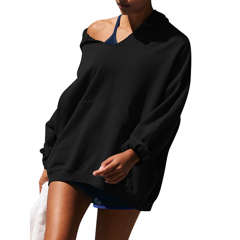 Women's Oversized Casual Hooded Pocket Sweatshirt