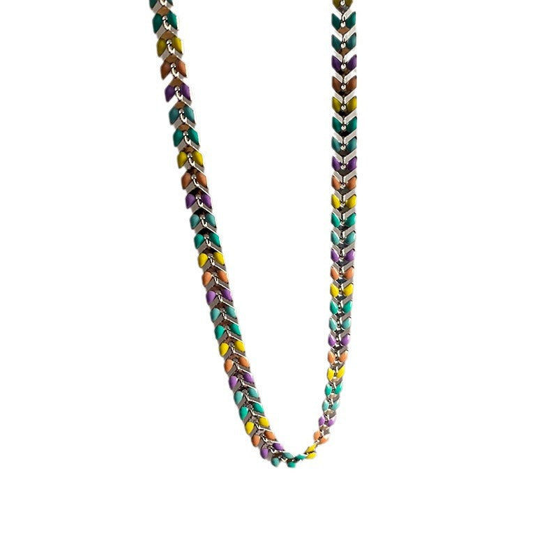Colorfast Exquisite Titanium Steel Necklace