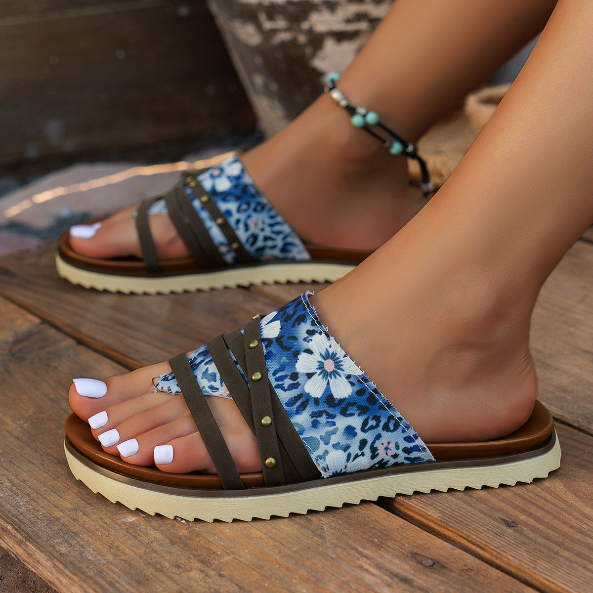 Leopard Print Beach Sandals Women's Casual Wish Fashion Roman Sandals