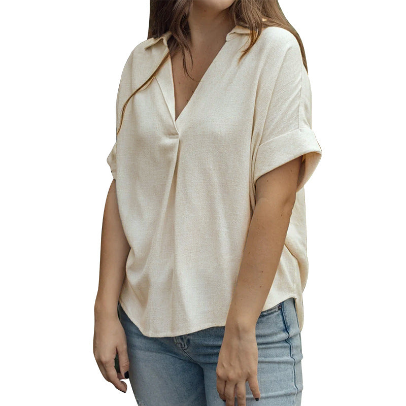 Female Casual And Comfortable Cotton Linen Shirt