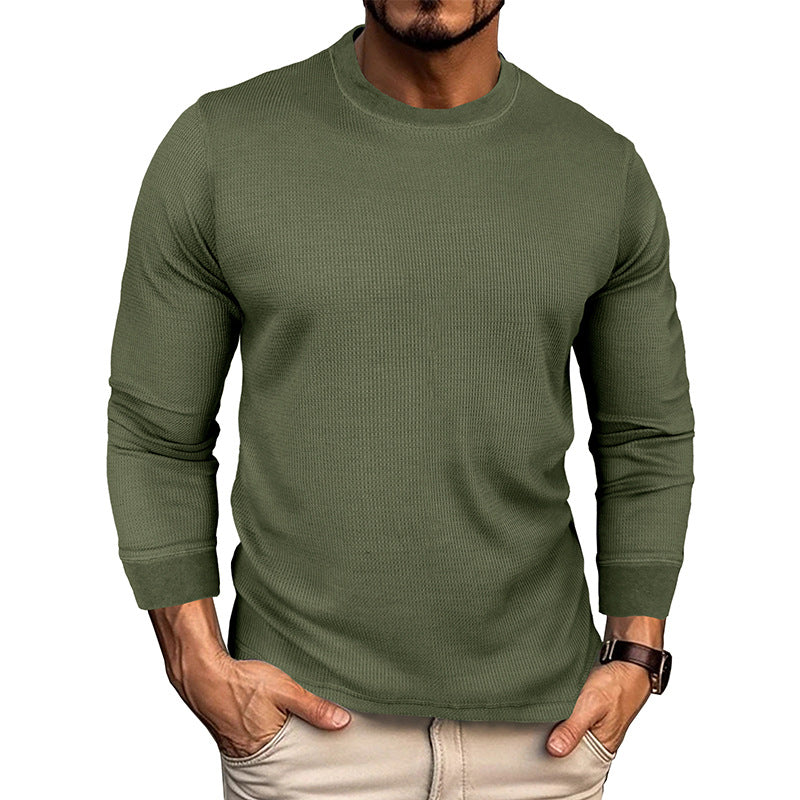 Men's Fashion Casual Loose Round Neck Long-sleeved T-shirt