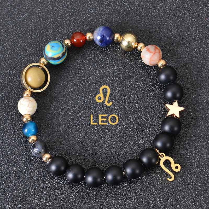 Eight Planets Twelve Constellations Bracelets Frosted Stone Beaded Bracelet
