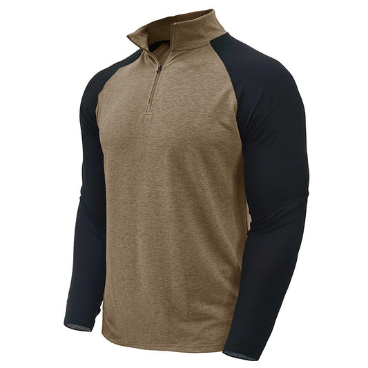 Men's Long-sleeved Zipper Outdoor Turtleneck Sports Top