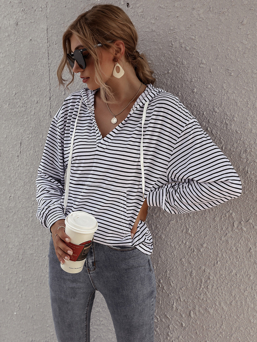 Striped Top Women's Clothing Loose Sweater