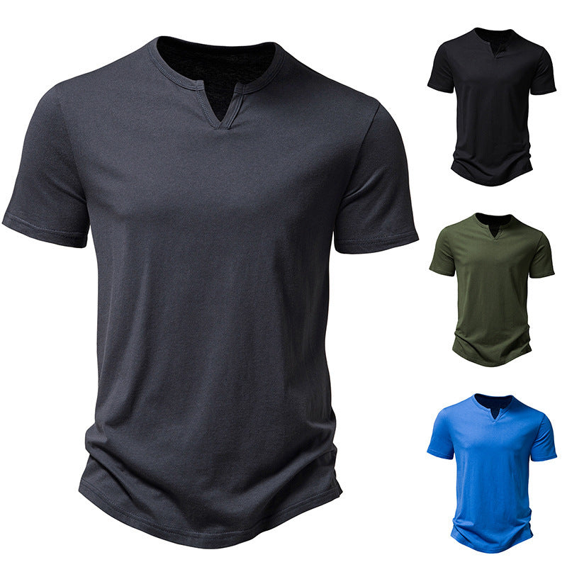 Men's Venice Notched Collar Short-sleeved T-shirt Men