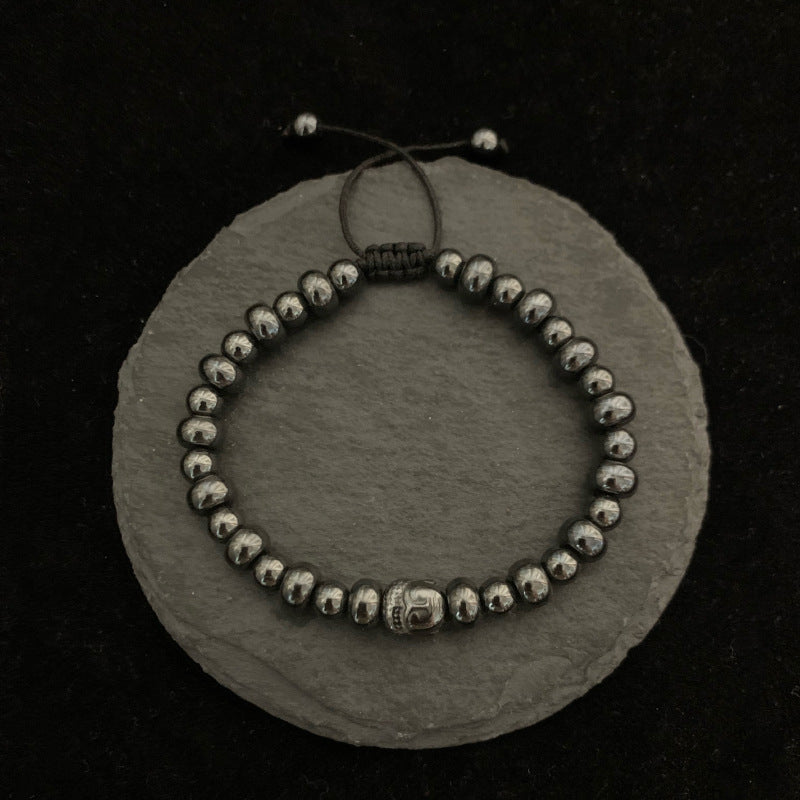 Haematite Buddha Bracelet Men's Retro Minority Design