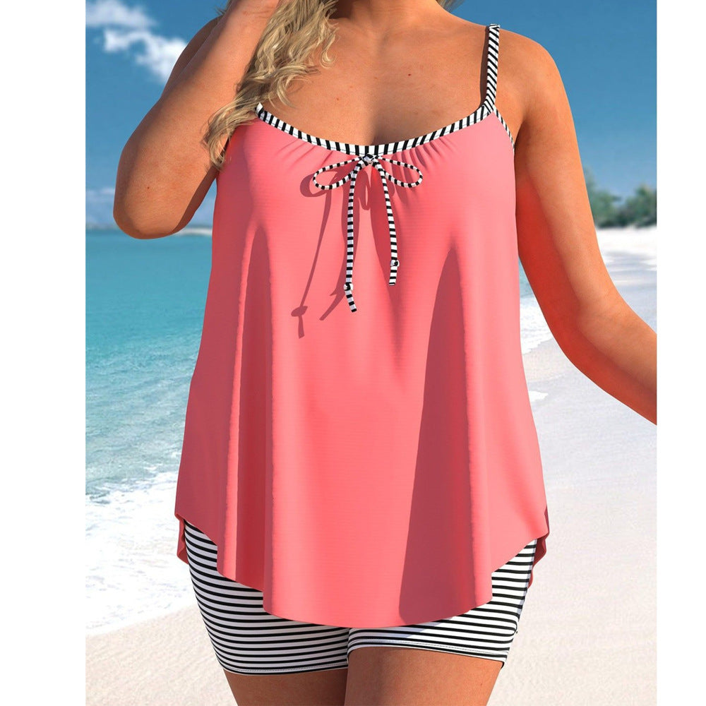 Women's Fashion Solid Color Loose Beach Casual Swimming Suit