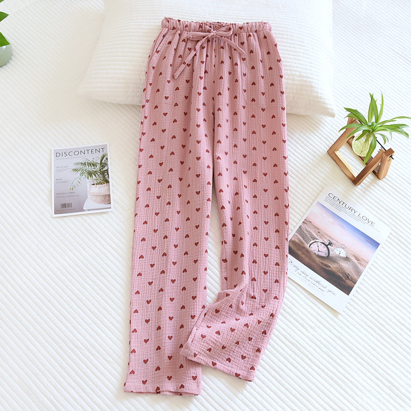 Women's Double-layer Cotton Yarn Home Pants