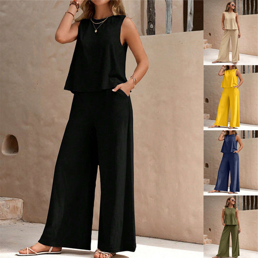 Loose-fitting Pullover Round-neck Casual Suit Women