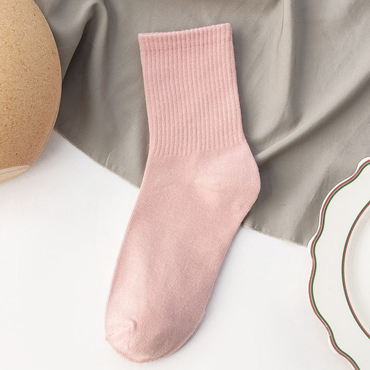 Candy-colored Mid-calf High Rubber Band Socks