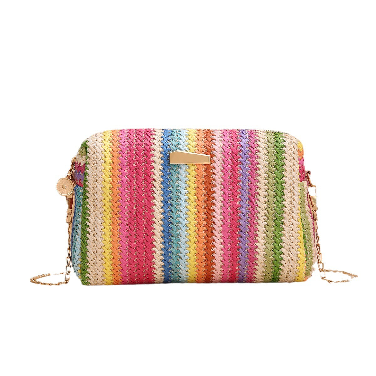 Rainbow Straw Bag Woven Bag Crossbody