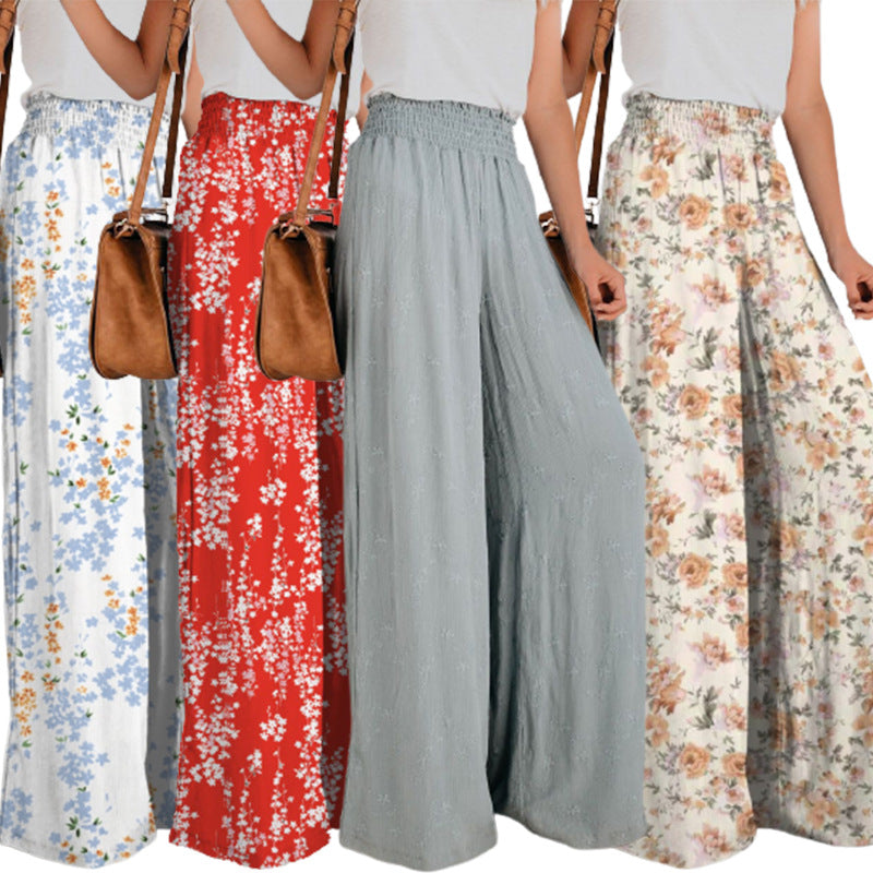 Women's Fashion Casual Printing Wide-leg Pants