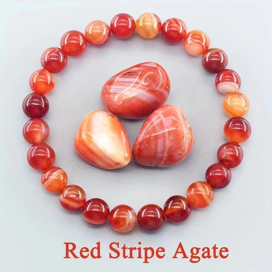Rose Stone Agate Mixed Colorful Beads Bracelet