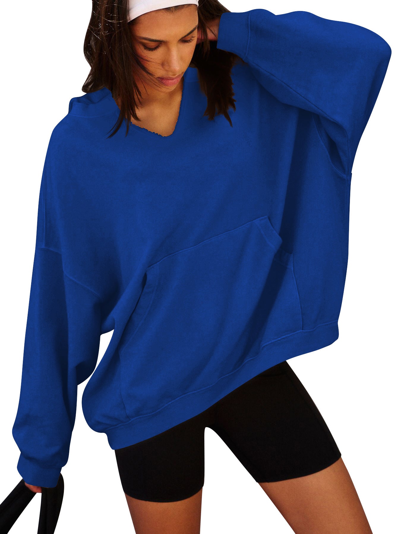 Women's Oversized Casual Hooded Pocket Sweatshirt