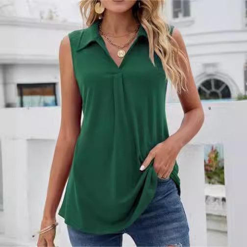 European And American Women's Solid Color Casual Vest