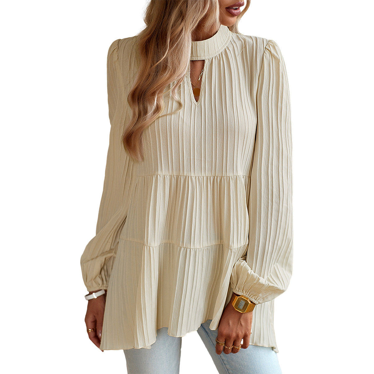 Shirt Women's Independent Stand Elegant Long-sleeved Top