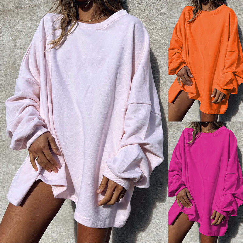 Loose Long Sleeve Round-neck Long Sweater