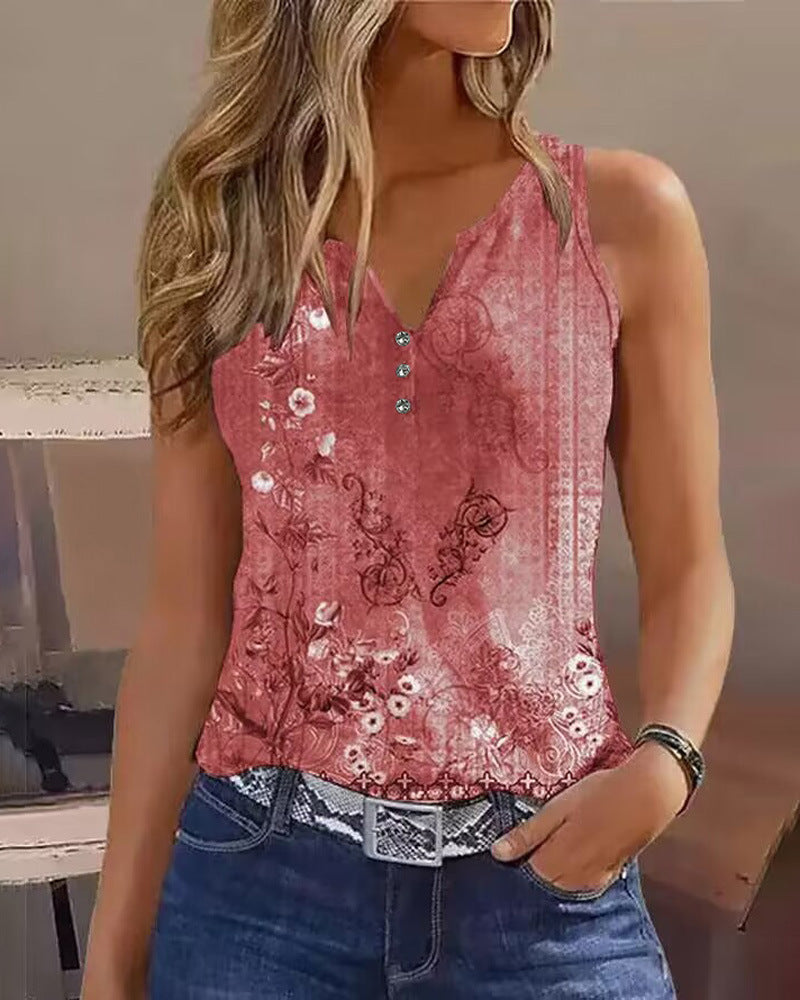 Cross Border Exclusive For Wish Independent Station Leisure Printed Other Floral Vest