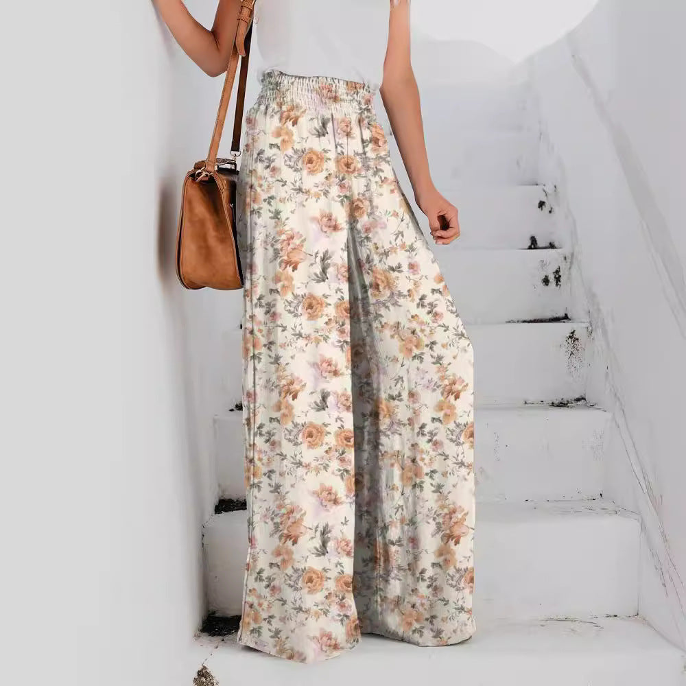 Women's Fashion Casual Printing Wide-leg Pants