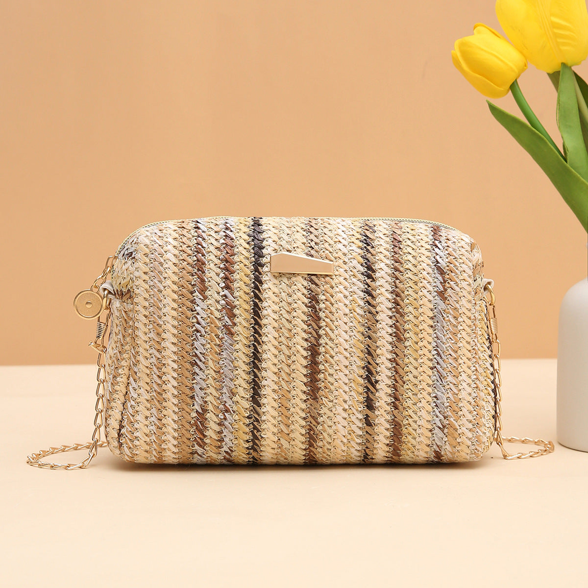 Rainbow Straw Bag Woven Bag Crossbody