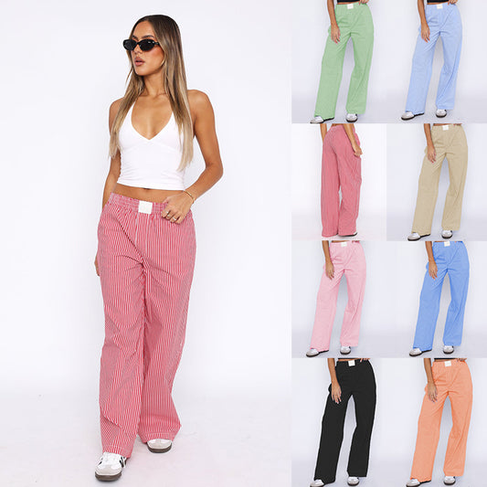 Women's Simple Striped Trousers Temperament Commute