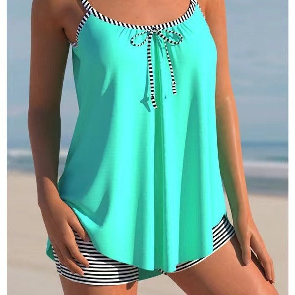 Women's Fashion Solid Color Loose Beach Casual Swimming Suit