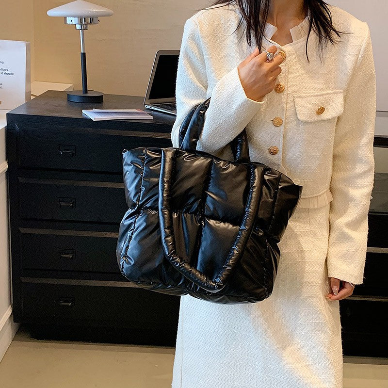 Simple Shoulder Bag Down Cotton Jacket Bag