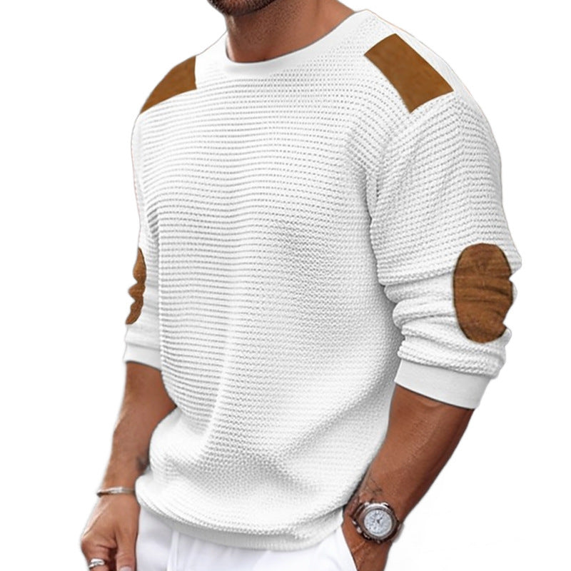 Men's Knitwear Round Neck Long Sleeve Stitching